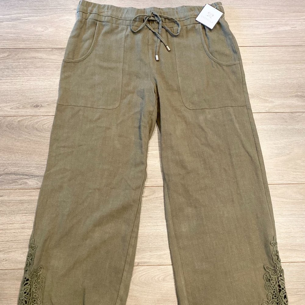 Rafaella Olive Linen Pants